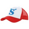Kids' trucker cap - mod. 3822:White, Polyester, Red